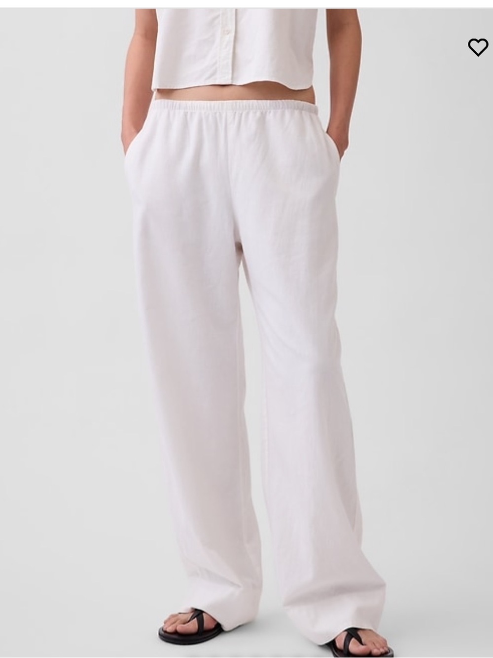 Gap white linen blend pants large TALL